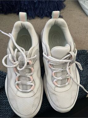 Ryka White Sneakers with Light Pink Accents
